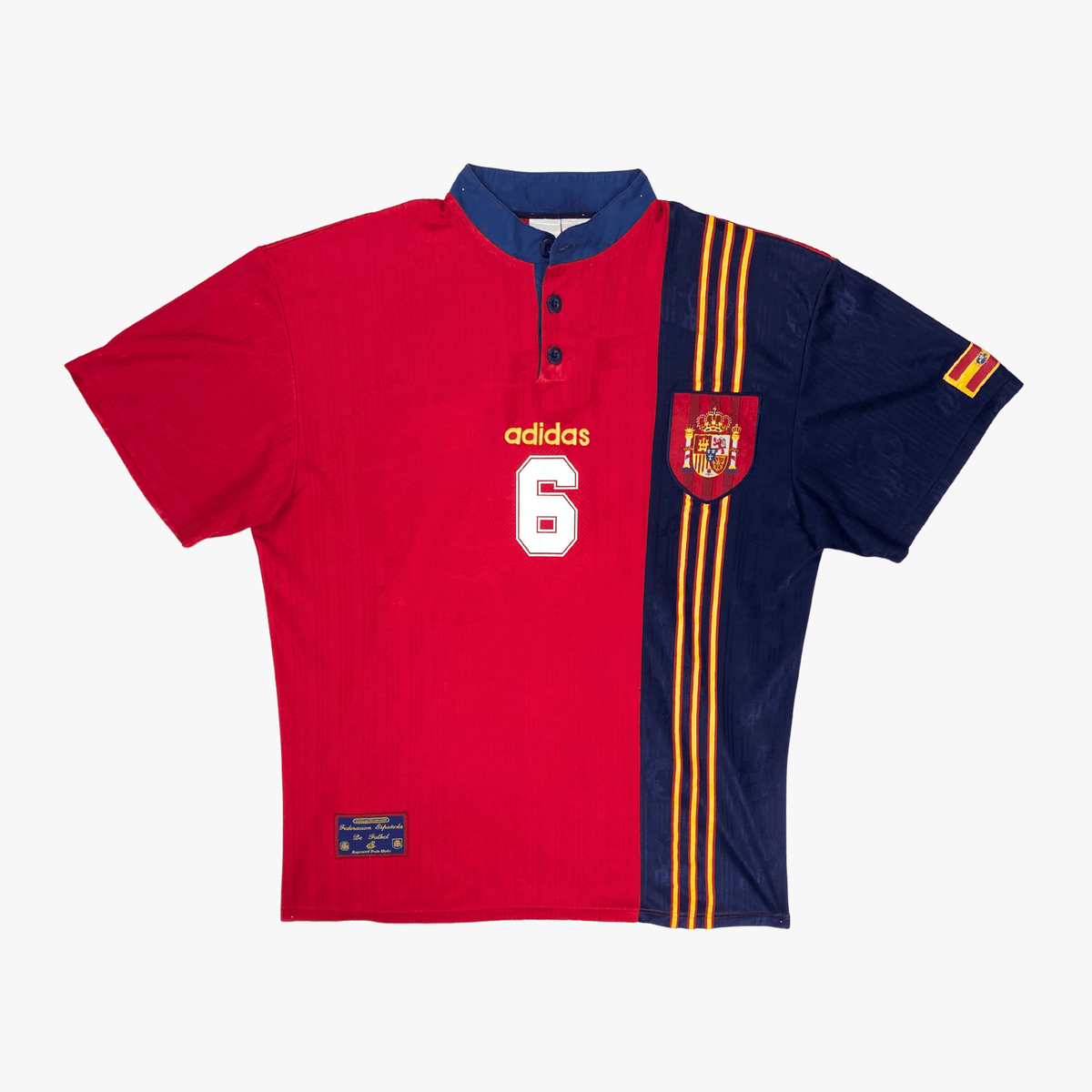 Authentic Adidas Spain 1996-1998 Home shirt, Hierro 6 on the back, size L | Nostalgic Football Shirts
