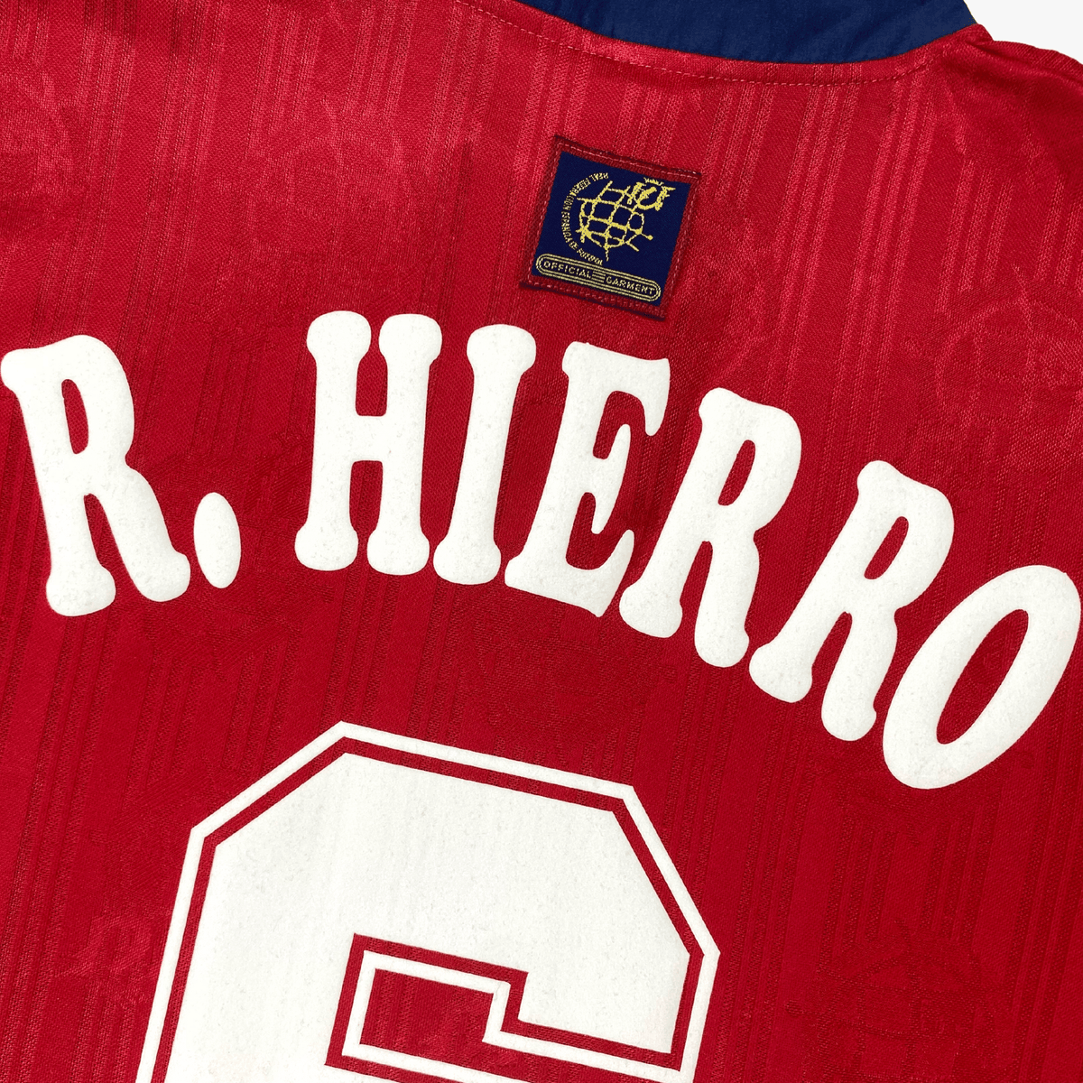 Retro Spain 1996-1998 Home football jersey by Adidas, Hierro 6, size L | Nostalgic Football Shirts
