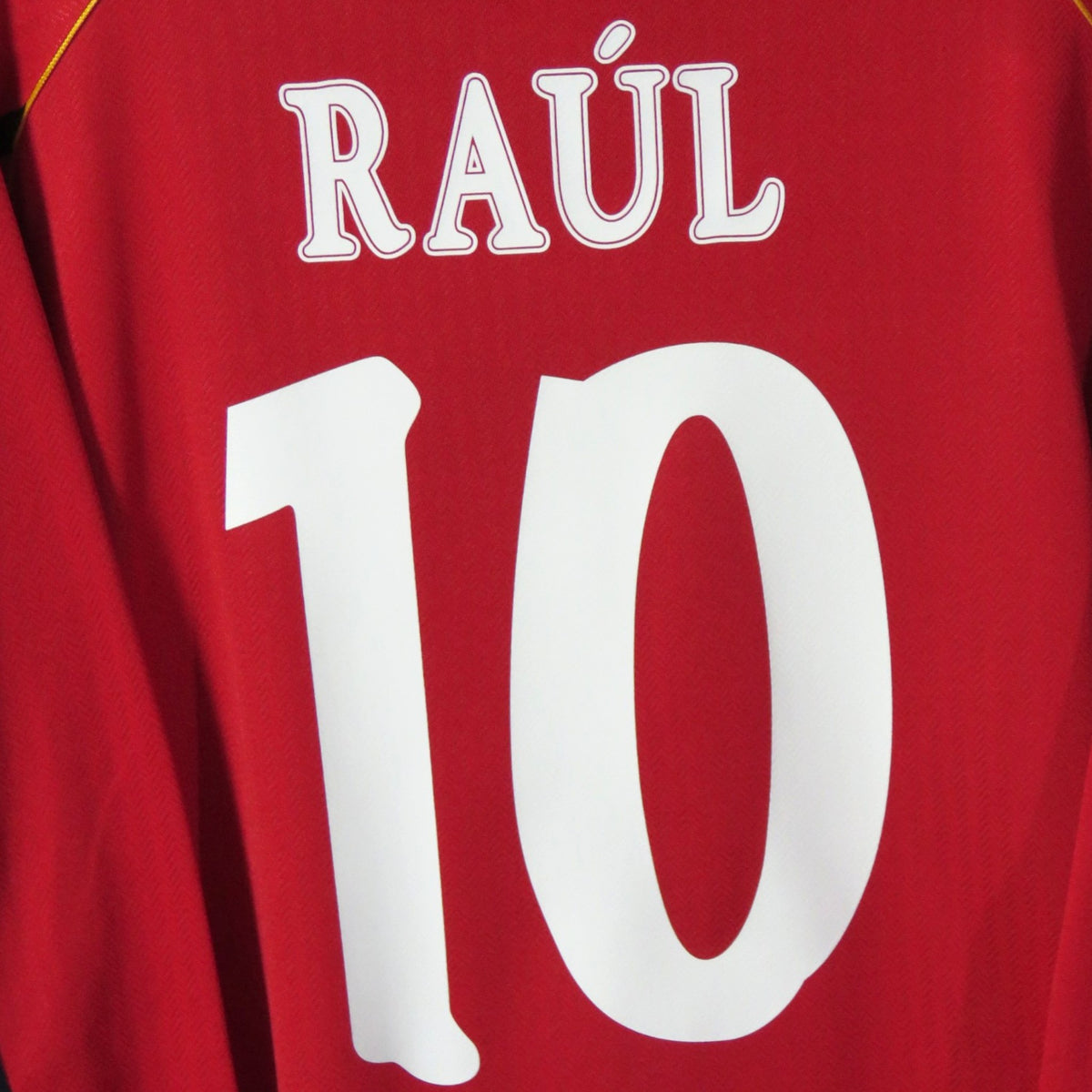 Retro Spain 1998-1999 Home longsleeve football jersey by Adidas, Raul 10, size XL | Nostalgic Football Shirts