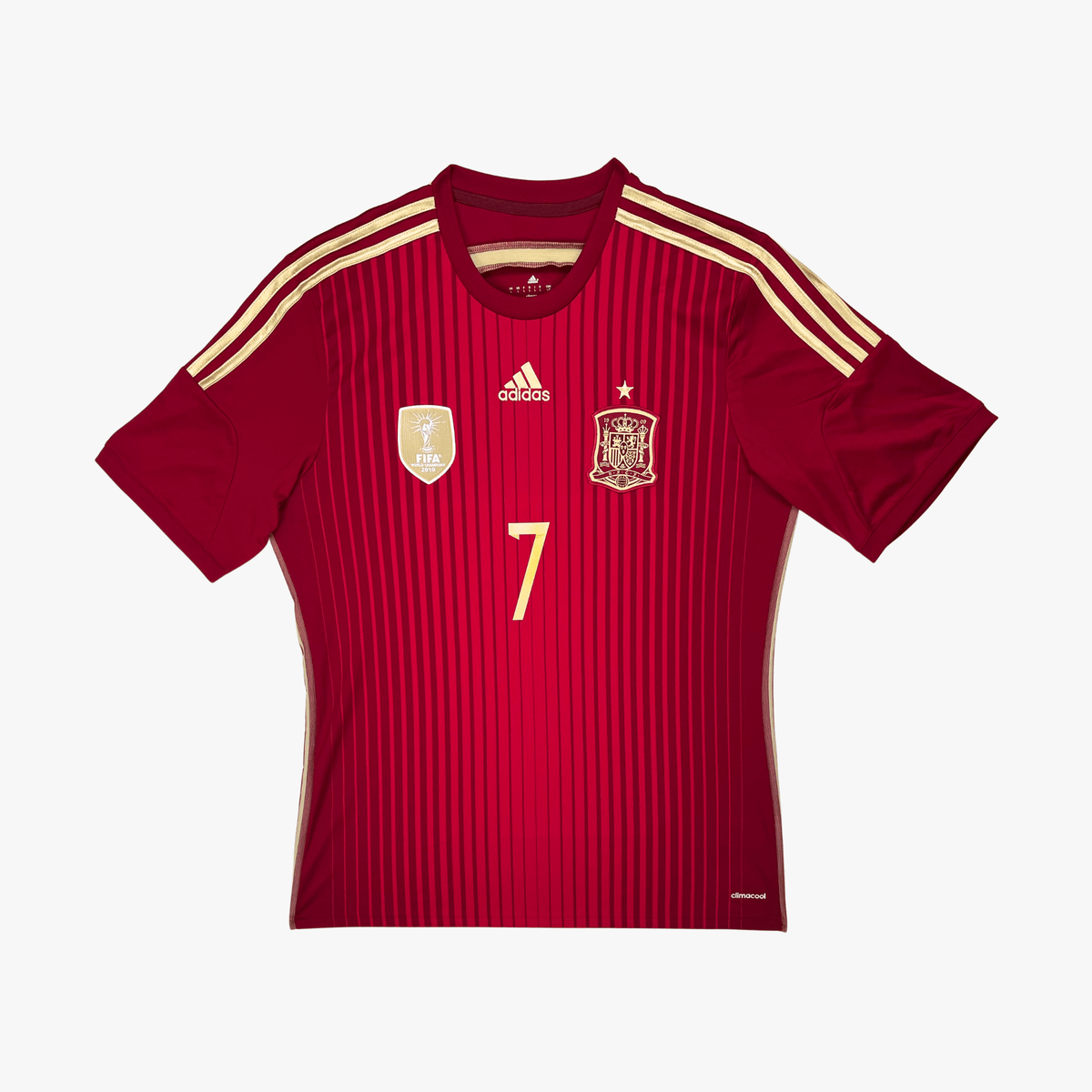 Authentic Adidas Spain 2013-2015 Home shirt, David Villa 7 on the back, size L | Nostalgic Football Shirts