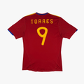 Back view of Spain 2009/10 home shirt with Torres #9 print - Adidas - vintage football shirt