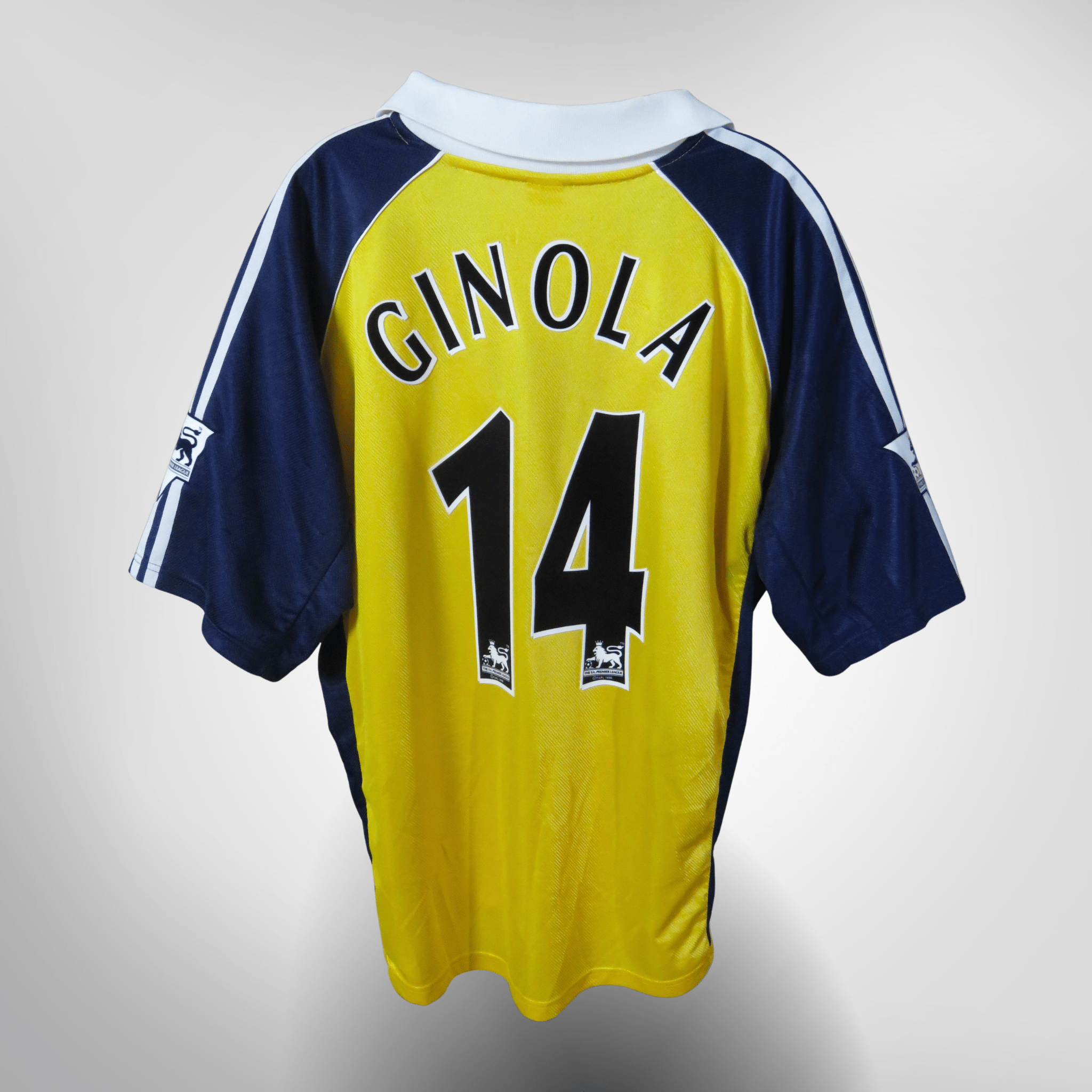 Vintage Tottenham 1999-2001 Away football shirt with Ginola 14 print, size XL | Nostalgic Football Shirts