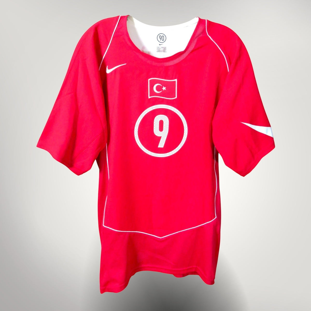 Authentic Nike Turkey 2004-2006 Home shirt, Hakan Sükür 9 on the back, size L, product code 117622 | Nostalgic Football Shirts
