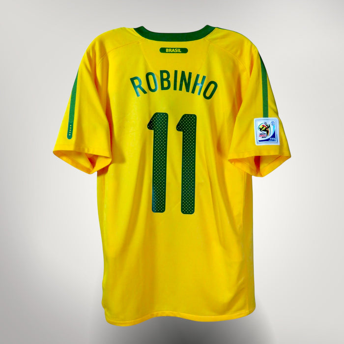 Brazil 2010-11 Home Robinho #11 Shirt M