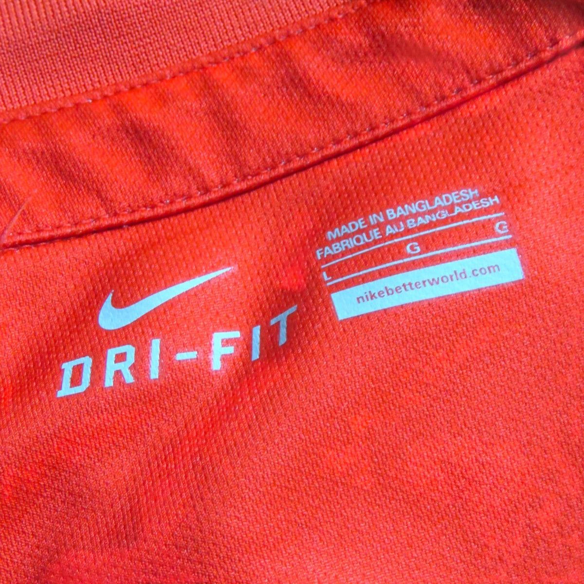 Nostalgic Football Shirts AS Monaco 2014-15 thuisshirt detail met Nike Dri-FIT technologie en maatlabel