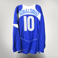 Nostalgic Football Shirts blauw Brazilië uitshirt 2004-06 met Ronaldinho nummer 10 bedrukking op de achterkant