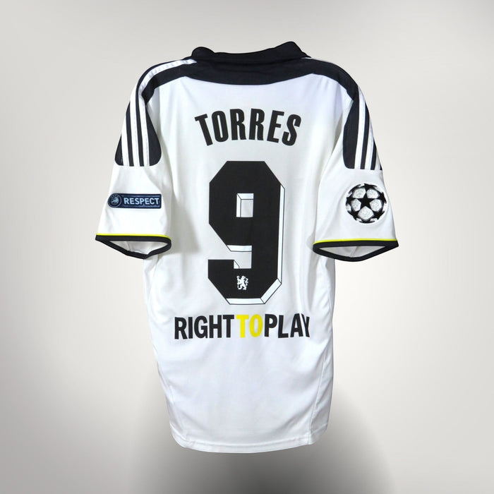 Nostalgic Football Shirts Chelsea 2011-12 derde voetbalshirt wit met Torres nummer 9 bedrukking en Champions League badge