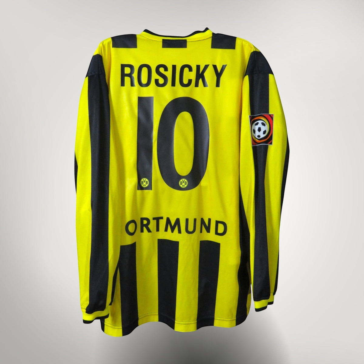 Nostalgic Football Shirts Borussia Dortmund 2000-02 thuisshirt geel met zwarte Rosicky 10 bedrukking op de achterkant