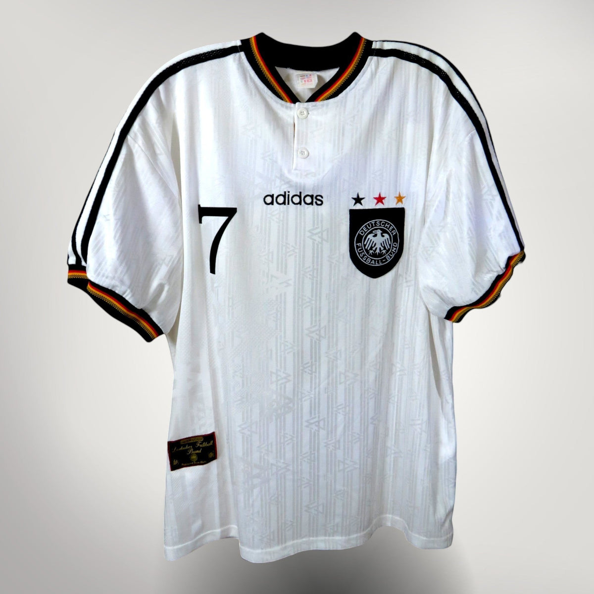 Nostalgic Football Shirts Duitsland 1996-98 thuisshirt wit met Moller nummer 7 en Adidas logo