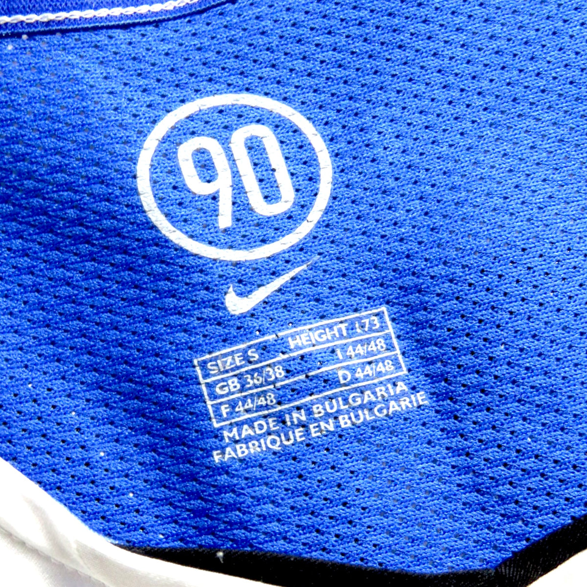 Nostalgic Football Shirts Inter Milan 2004-05 voetbalshirt maat S label detail met Nike logo en maatvoering