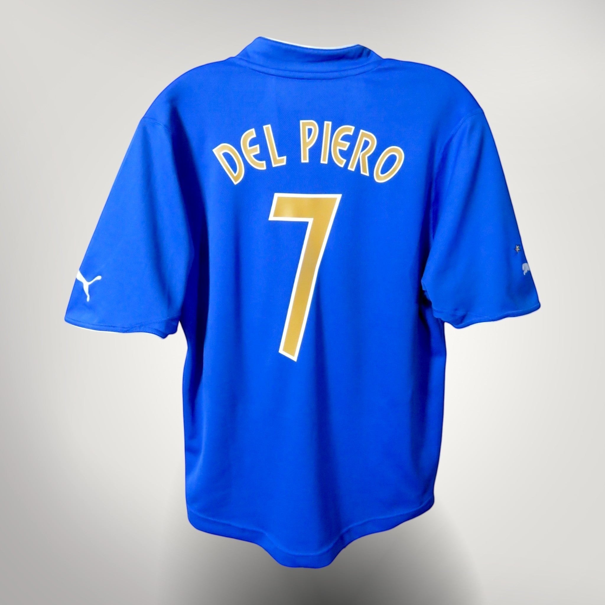 Nostalgic Football Shirts Italië 2003-04 thuisshirt blauw met Del Piero nummer 7 bedrukking op de achterkant