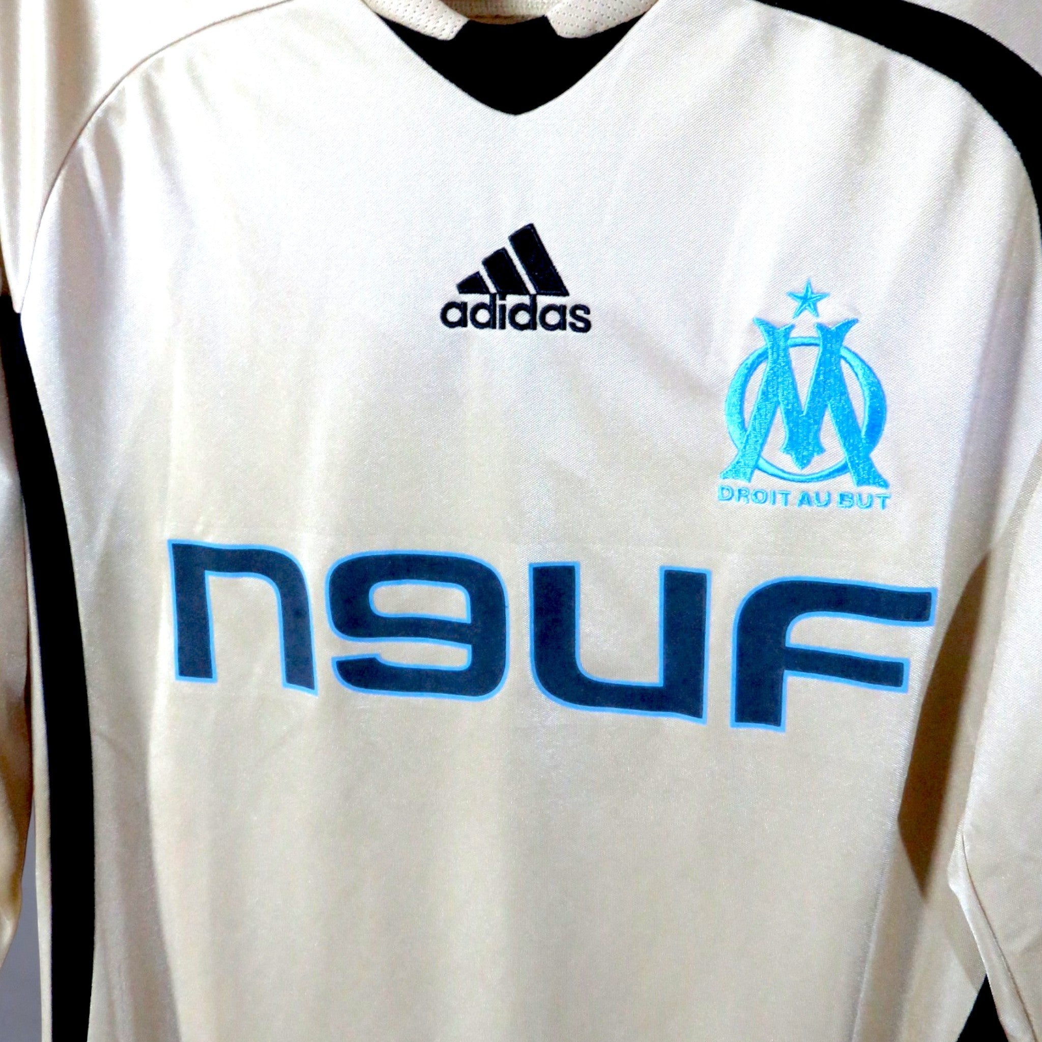 Nostalgic Football Shirts Marseille 2008-09 derde voetbalshirt in wit met Adidas logo en Olympique Marseille embleem