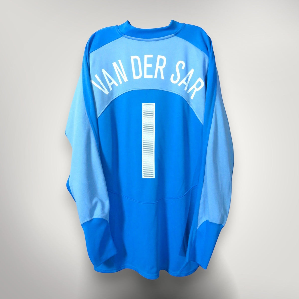 Nostalgic Football Shirts blauw Nederlands elftal keepersshirt 2004-05 met Van der Sar nummer 1 bedrukking op de rug