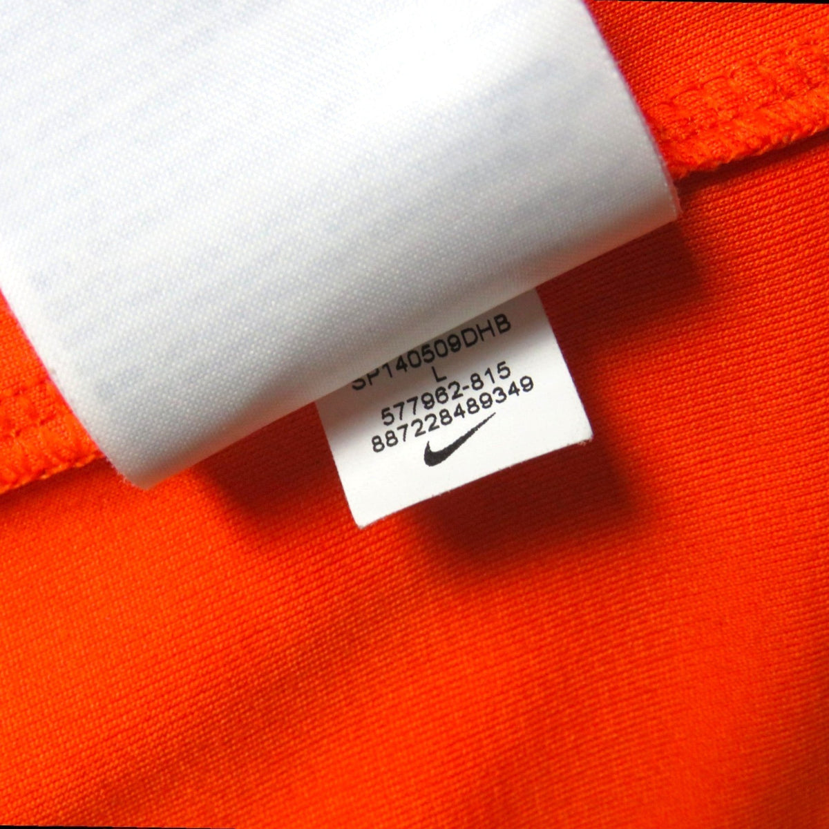 Nostalgic Football Shirts label van oranje Nederlands voetbalshirt 2014-15 met Nike logo en maat L