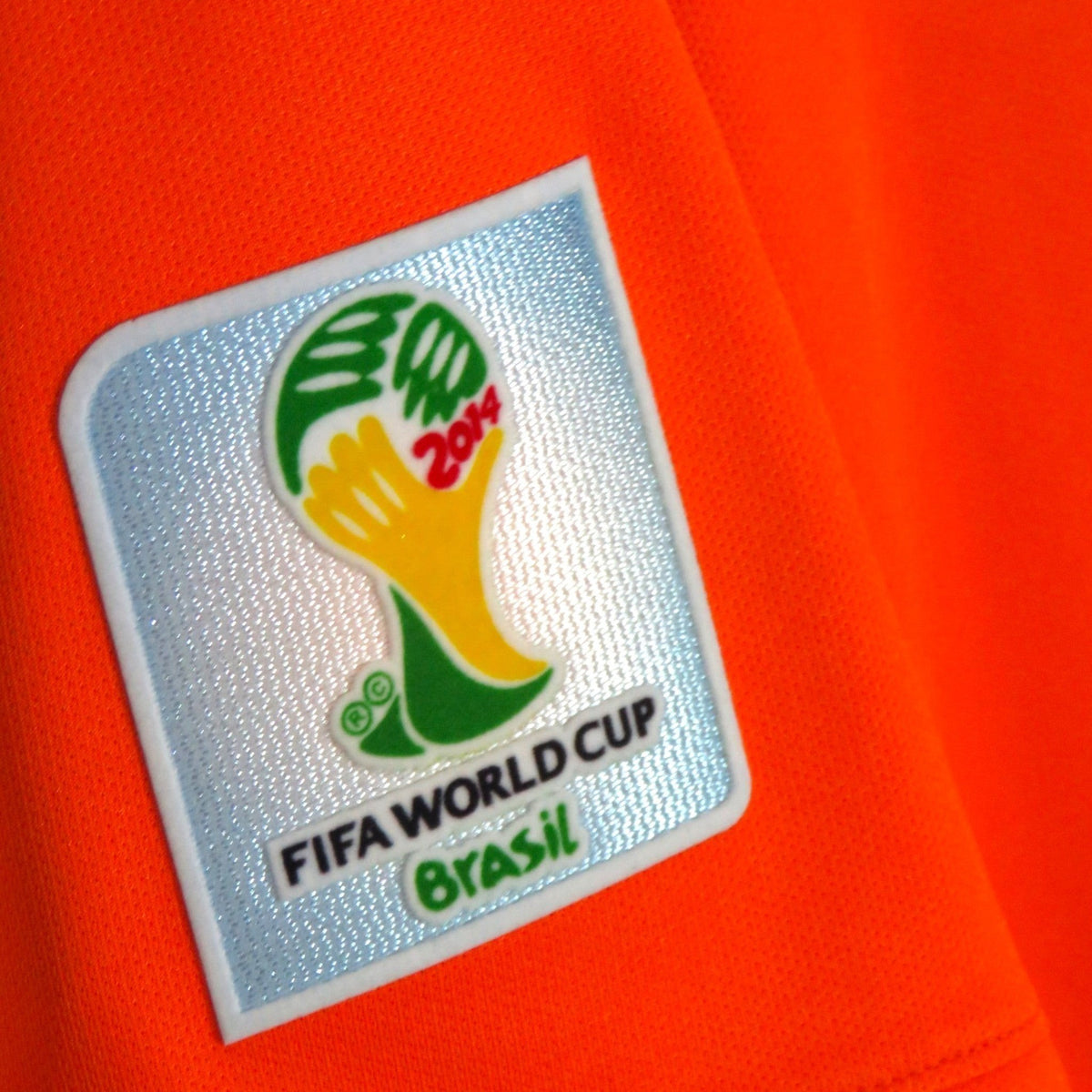 Nostalgic Football Shirts Nederland 2014 WK-badge op oranje voetbalshirt