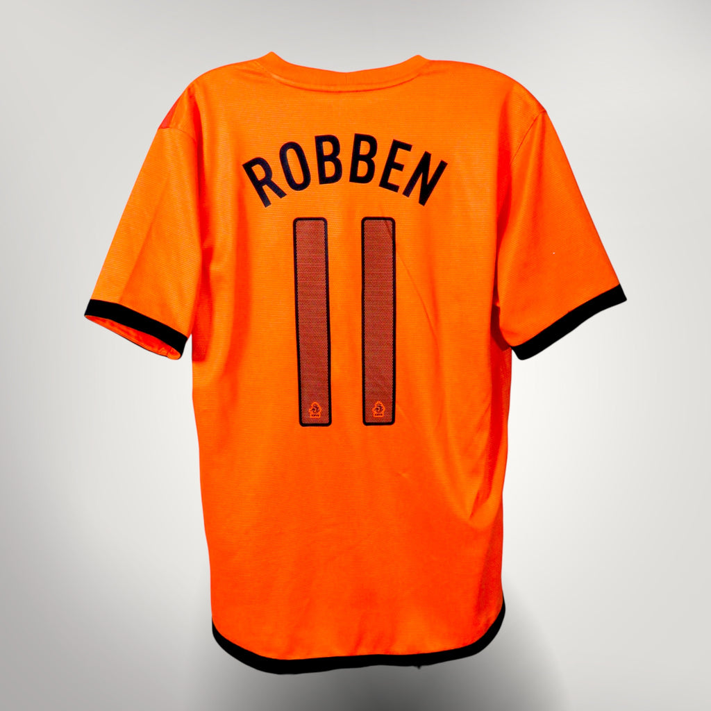 Nostalgic Football Shirts Nederlands 2012-14 thuisshirt oranje met Robben 11 bedrukking op de achterkant