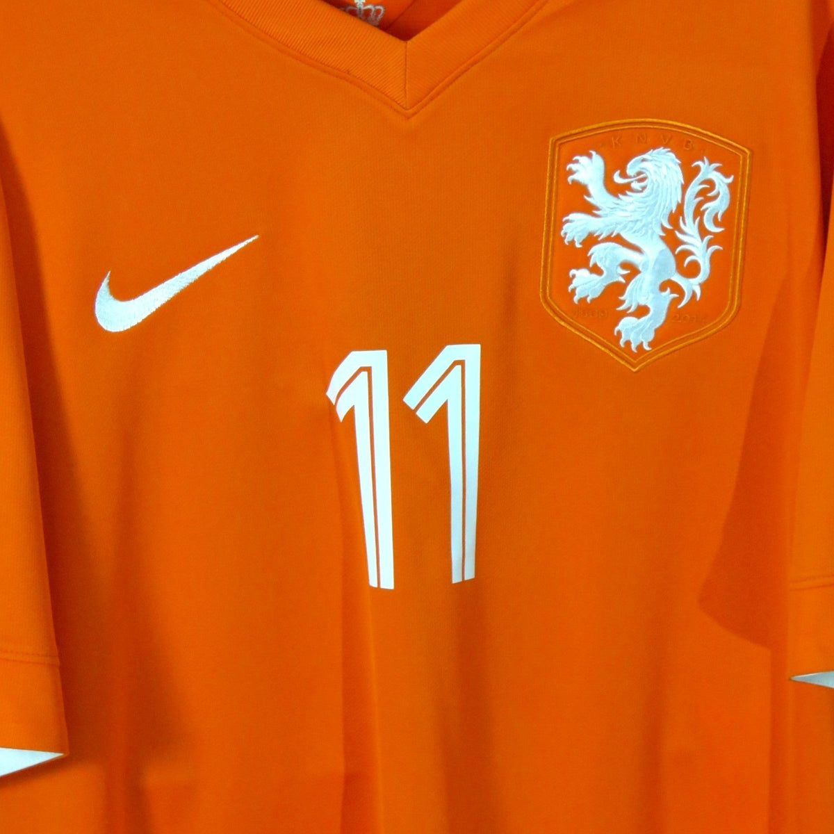 Nostalgic Football Shirts oranje Nederlands 2014-15 thuisshirt met Robben nummer 11 en KNVB leeuw embleem