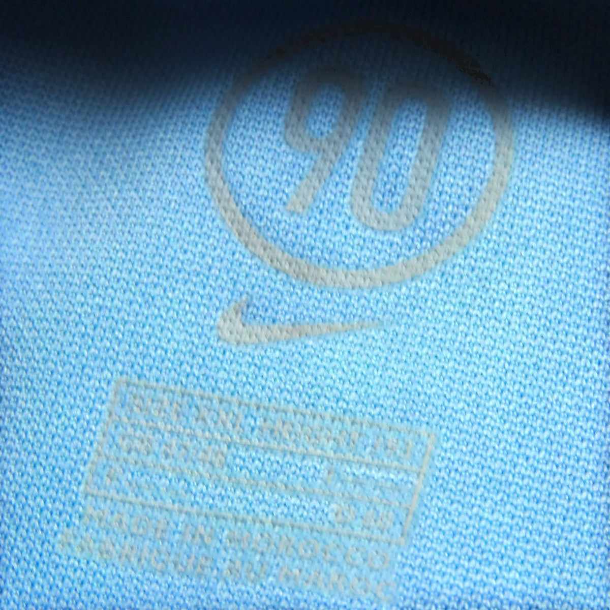Nostalgic Football Shirts lichtblauw Nike Total 90 keepersshirt detail met logo en maatlabel