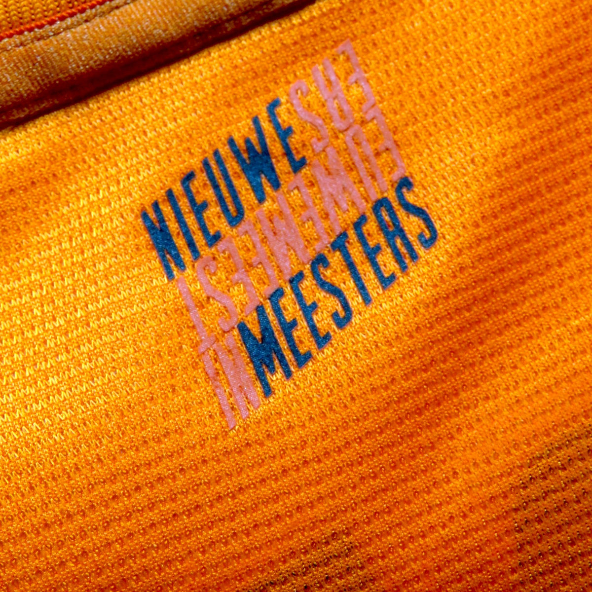 Nostalgic Football Shirts oranje Nederlands voetbalshirt met blauwe Nieuwe Meesters opdruk in de kraag