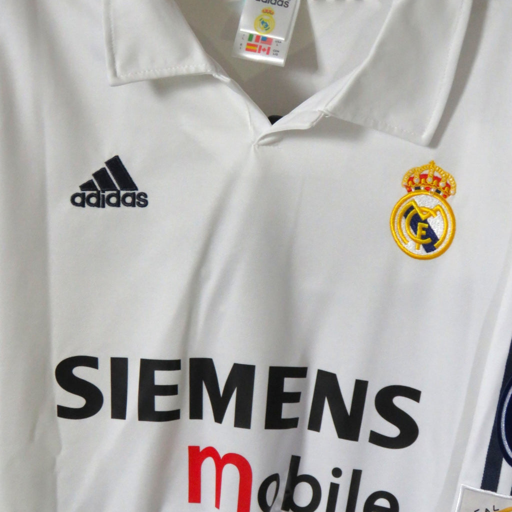 Nostalgic Football Shirts Real Madrid 2002-03 thuisshirt in wit met gouden embleem en Siemens Mobile sponsorlogo