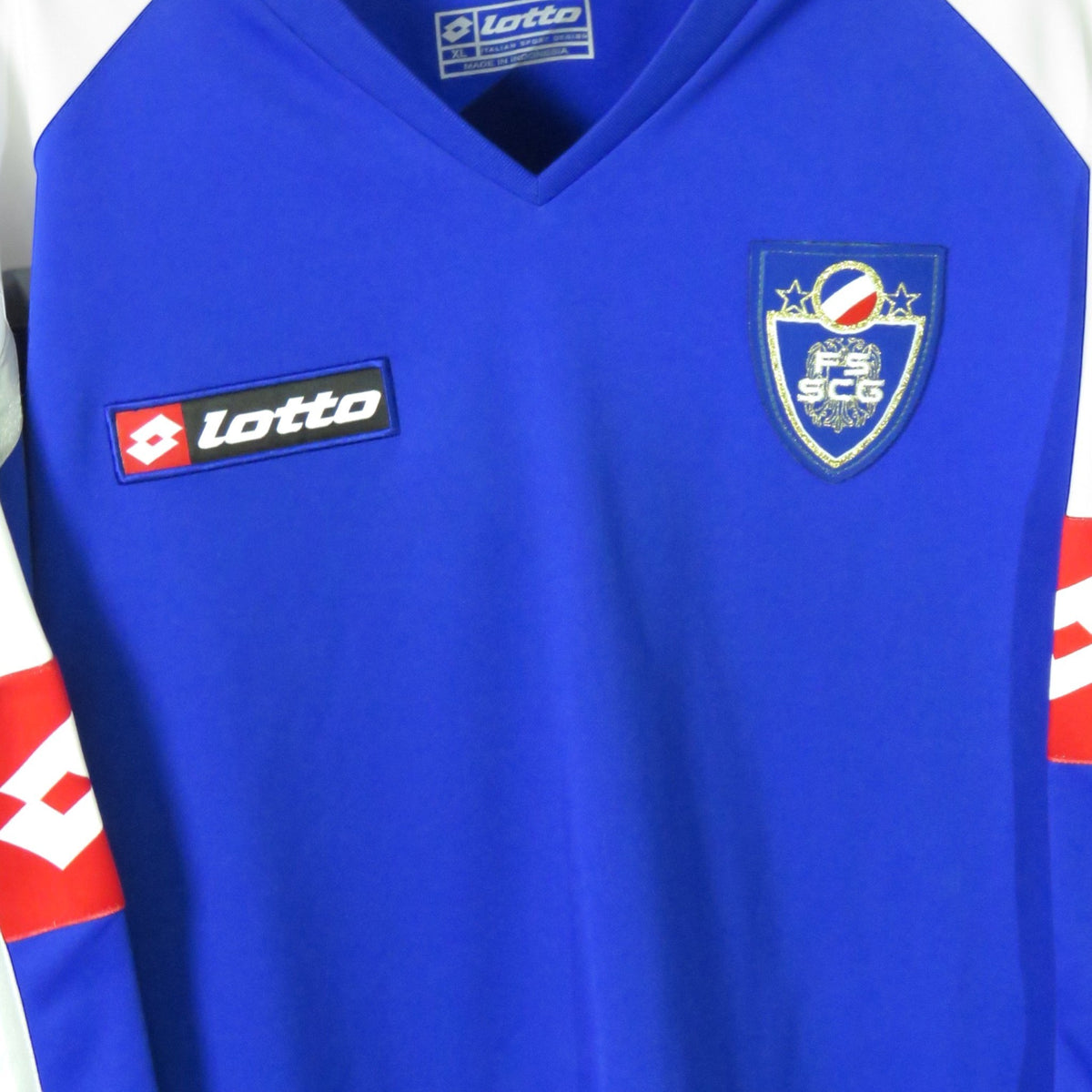Nostalgic Football Shirts blauw Yugoslavia 2003-05 trainingsshirt met Lotto logo en geborduurd embleem