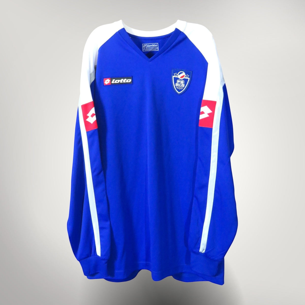 Nostalgic Football Shirts blauw-wit Yugoslavia 2003-05 trainingsshirt met lange mouwen en Lotto-logo